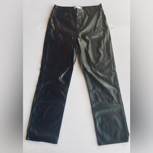 Womens Retro Vintage Goth Retro Bodycon No Boundaries Faux Leather Black Pants